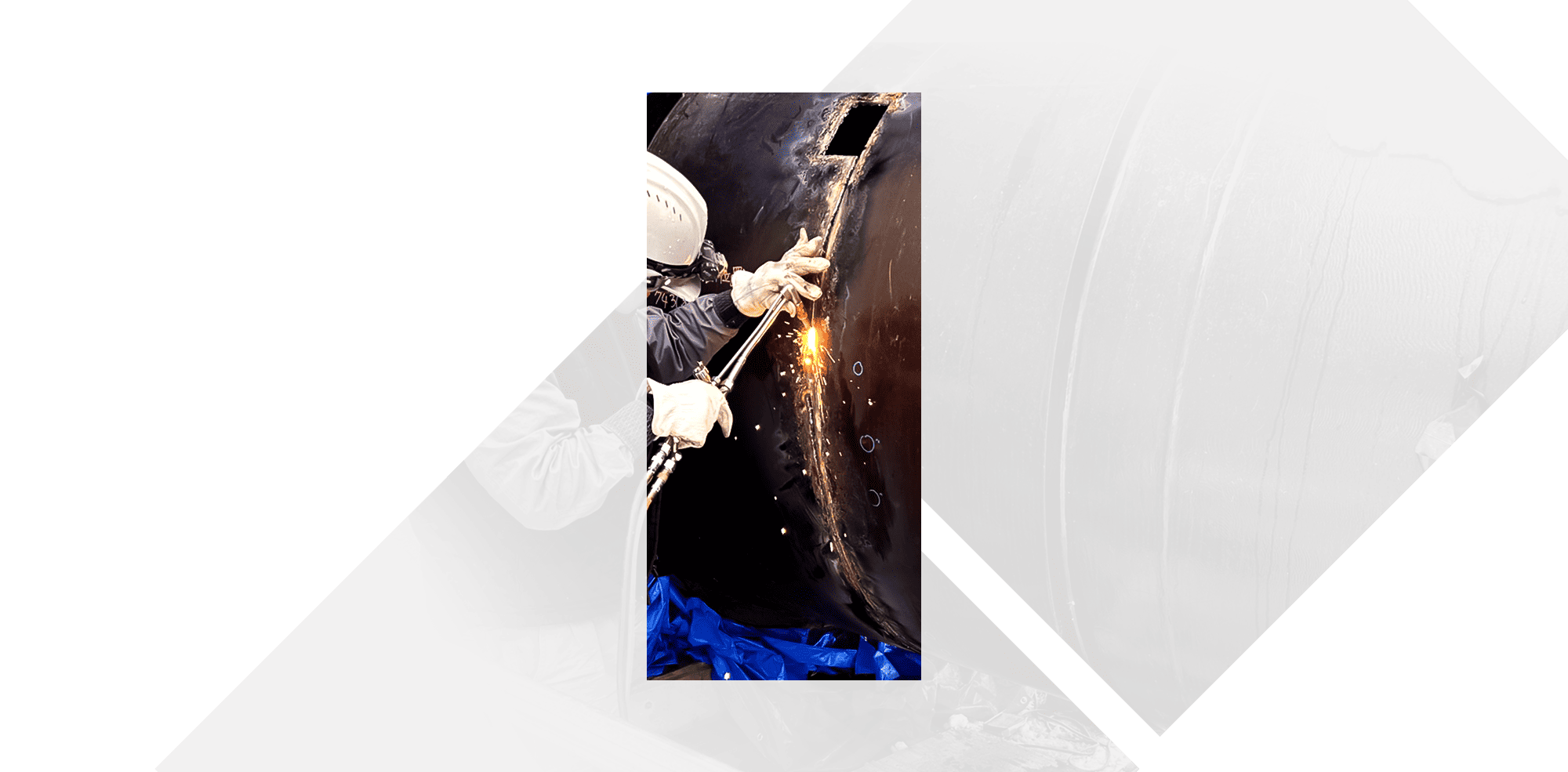 壱から成し遂げる。 配管・溶接・重量物搬入/設置・足場組立/解体