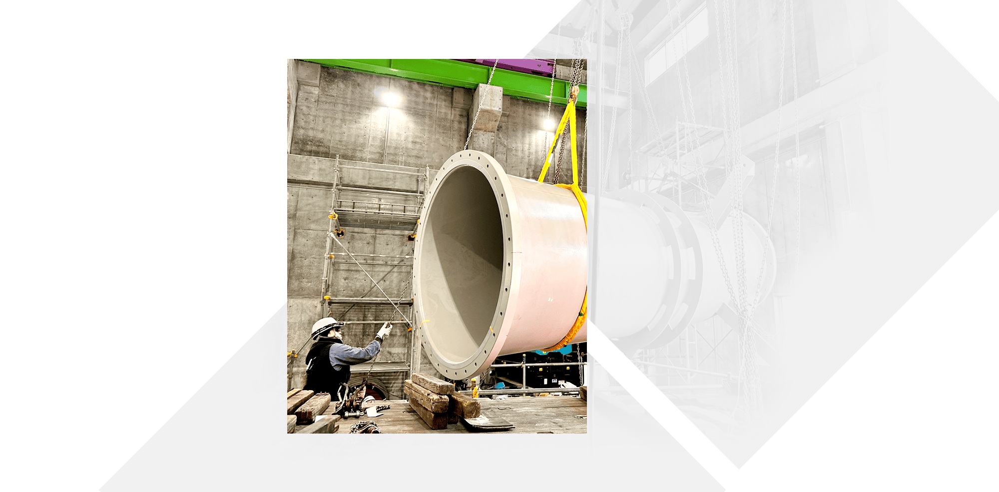 壱から成し遂げる。 配管・溶接・重量物搬入/設置・足場組立/解体